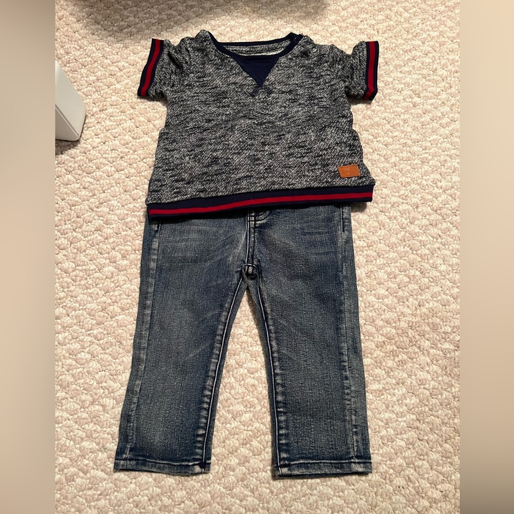Baby boys 7 for all Mankind jeans and top set
